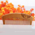 FQ marca cabelo logotipo personalizado esculpida pente de madeira pêssego